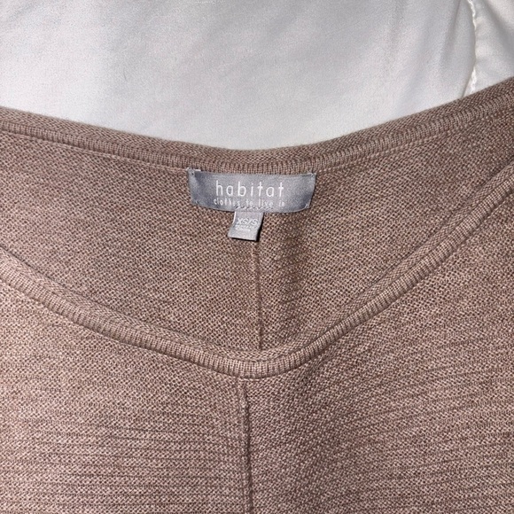 Habitat Fireside Cotton Rib Very Oversized Sweater Pocket Batwing Brown XS Small - Picture 2 of 8